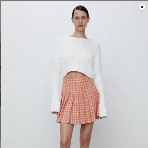 ZARA Box Pleated Structured High Waist Skirt Size S, M NEW WITH TAG! - Picture 1 of 7